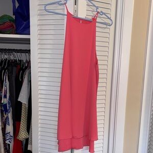 Chic Coral Sleeveless Mini Dress